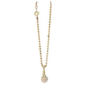 Lauren-Spencer Gold Tone Crystal Ball Necklace w Genuine Clear Crystals.